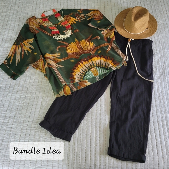 Black Linen Capris - Picture 5 of 5